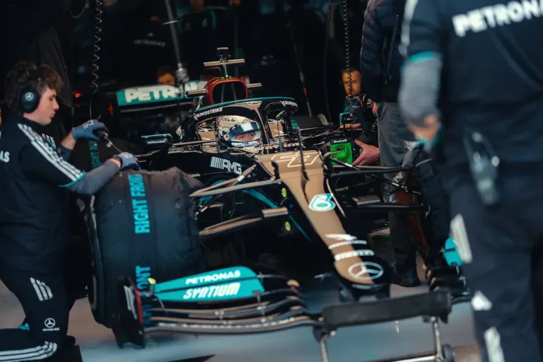 Doriane Pin F1 test at Silverstone driving Mercedes W12 during 76 lap programme © Mercedes-AMG PETRONAS F1 Team
