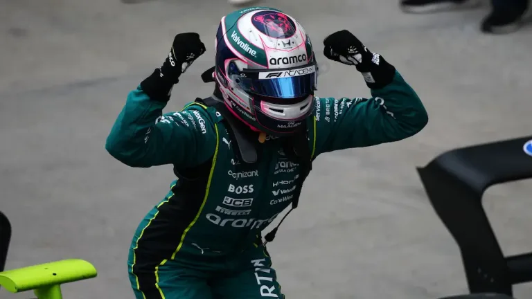 F1 Academy Montreal Reverse Grid Race 2026 winner Mathilda Paatz celebrating her maiden victory for Aston Martin at Circuit Gilles Villeneuve © Getty Images